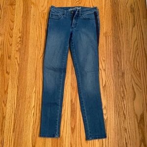 Blue Skinny Jeans with Dark Blue Accent Strip